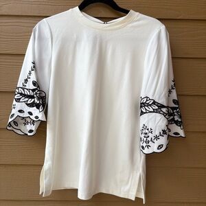 Kobi Halperin Julia Contrast Eyelet Blouse Size XS